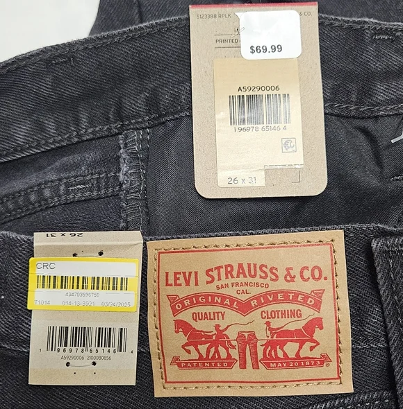 Levi's '94 Baggy Wide Leg Black Jeans 26 - Picture 6 of 12